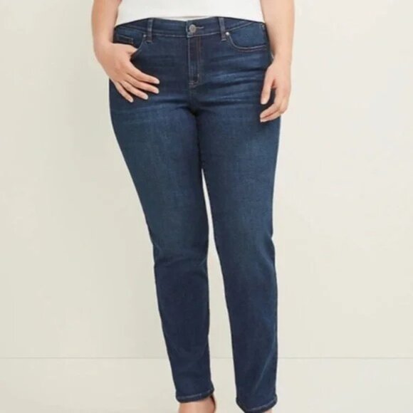 Lane Bryant Mid Rise Signature Fit Flex Magic Waistband Straight Jeans 14 - Picture 3 of 3